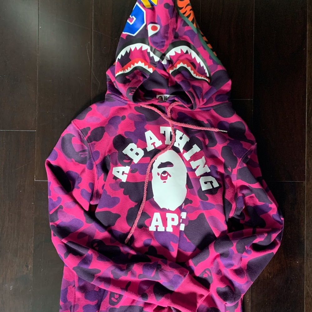 COPY - Pink and Purple Camo BAPE Hoodie Replica